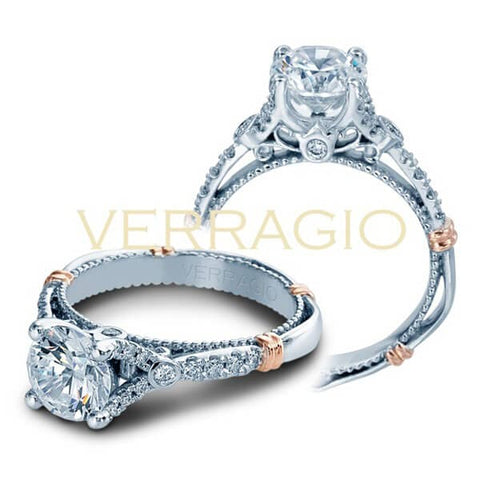 Split Shank Verragio Parisian Round Cut Diamond Engagement Ring