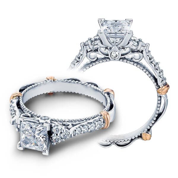 Verragio parisian accented princess cut diamond engagement ring