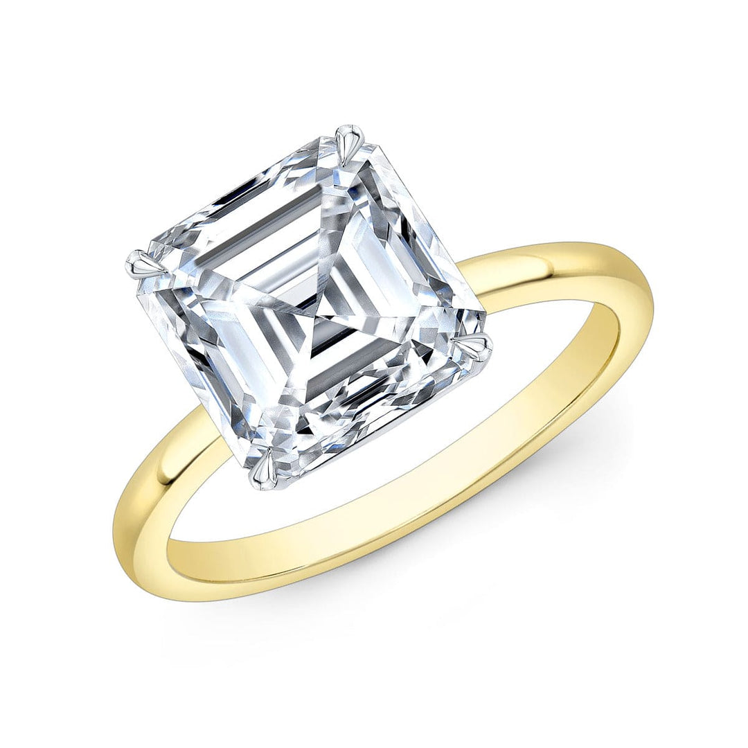 1.00 Ct. Thin Solitaire Asscher Cut Engagement Ring H Color VS1 GIA Certified