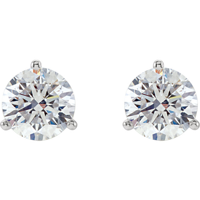 1.40 Ct. Round Cut Martini Diamond Stud Earrings E Color VS1 GIA Certified 3X