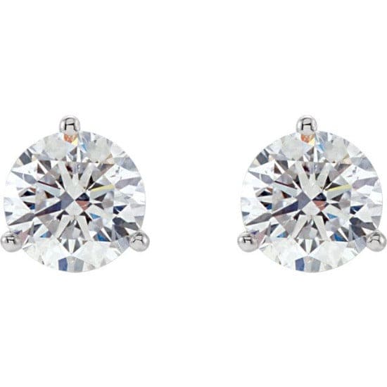 1.40 Ct. Round Cut Martini Diamond Stud Earrings F Color VS1 GIA Certified