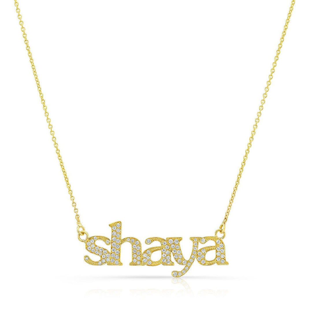 Custom Made Name Necklace with Diamonds