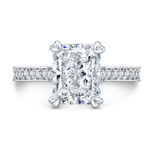 3.30 Ct. Elongated Radiant Cut Engagement Ring H Color VS1 GIA Certified