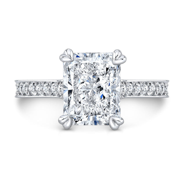 2.50 Ct. Hidden Halo Radiant Cut Engagement Ring H Color VS1 GIA Certified