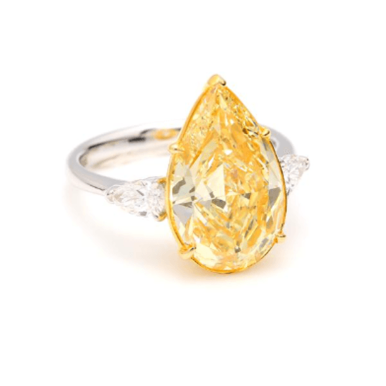 Stone Canary Fancy Yellow Pear Shaped Engagement Ring, VS2