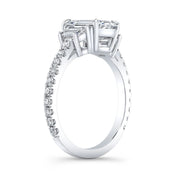 Trapezoids and Pave Diamond Engagement Ring