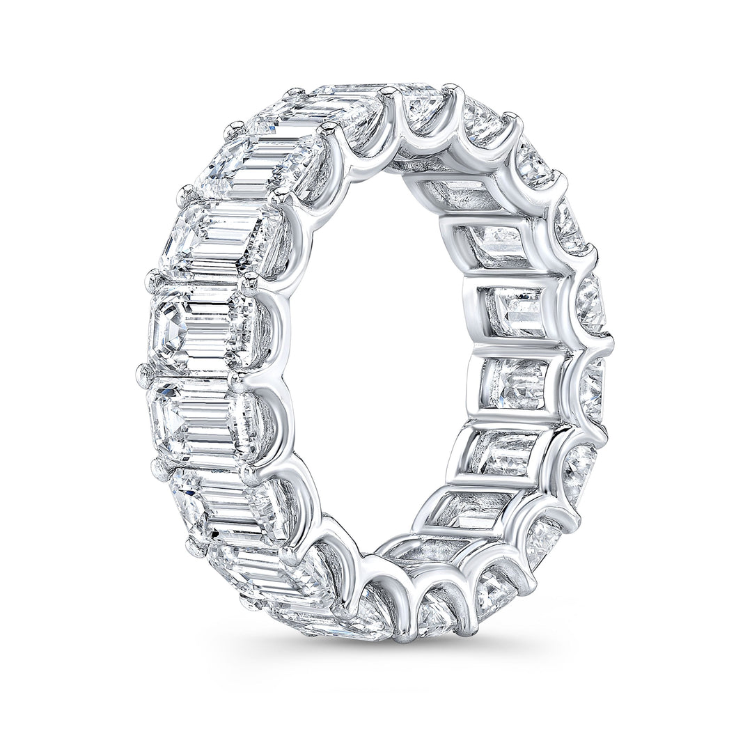 Emerald Cut Eternity Band U-Setting Side Profile
