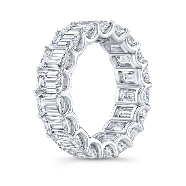  Emerald Cut Eternity Band U-Setting Side Profile