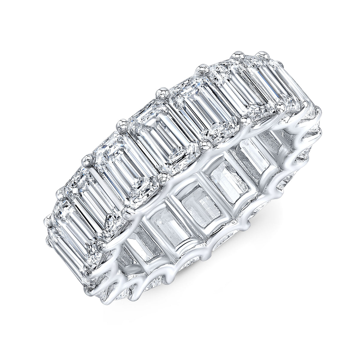 Emerald cut eternity band