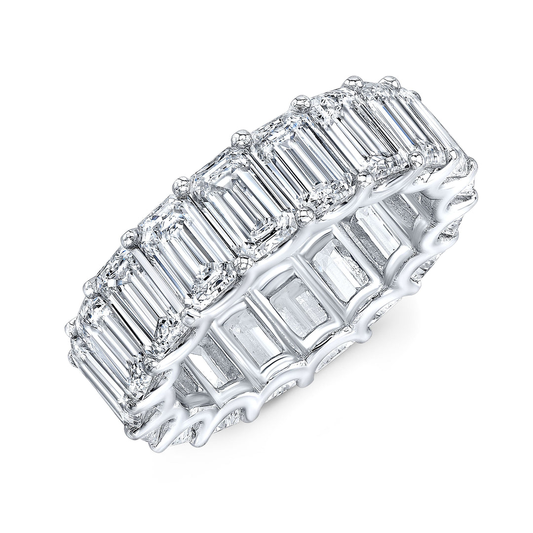  Emerald Cut Eternity Band U-Setting 