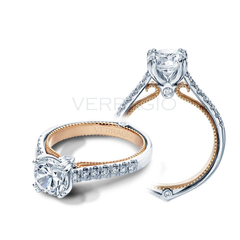 Double Prong Classic Verragio Couture Round Brilliant Cut Diamond Engagement Solitaire Ring