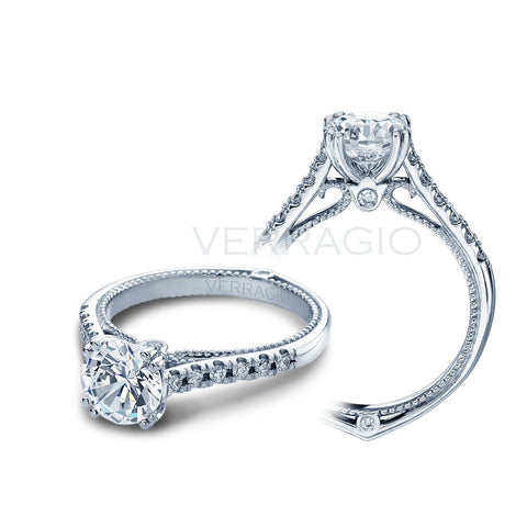 Classic Shank Verragio Couture Round Brilliant Cut Diamond Engagement Ring
