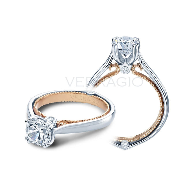 Verragio Couture Round Brilliant Cut Diamond Engagement Double Pronged Solitaire