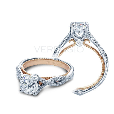 Verragio Couture Round Brilliant Cut Cross Over Diamond Engagement Ring