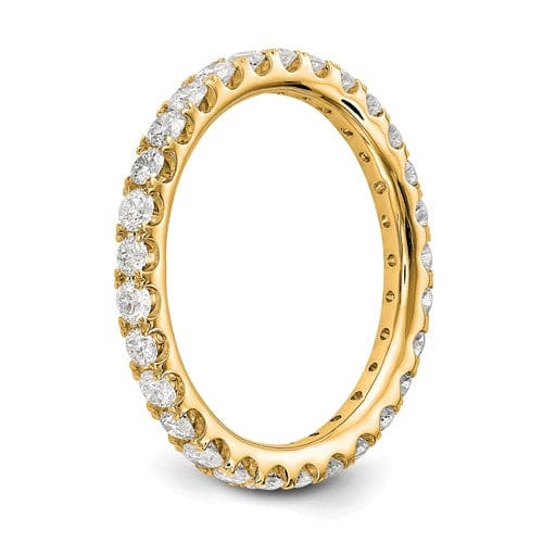 Round diamond eternity band yellow gold