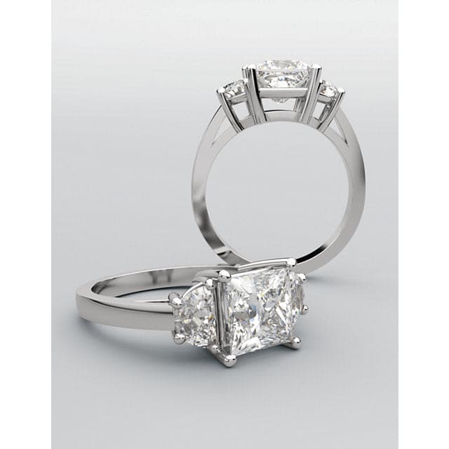 3 stone princess cut engagement ring