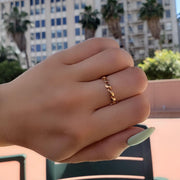 rose gold leaf ring