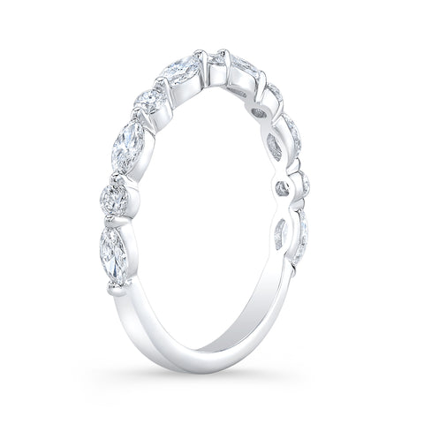 14k white gold wonderland diamond ring (marquise and round diamonds)