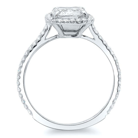 3.25 Ct. Rectangle Cushion Cut Halo Diamond Engagement Ring G Color VS2 GIA Certified