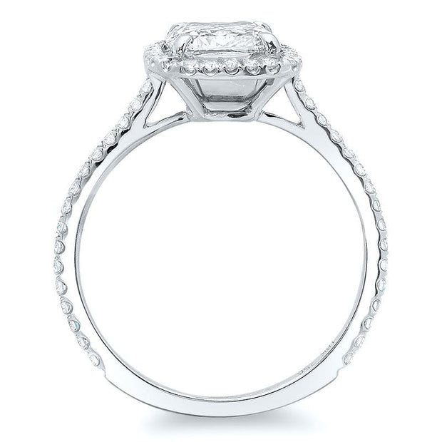 3.25 Ct. Rectangle Cushion Cut Halo Diamond Engagement Ring G Color VS2 GIA Certified