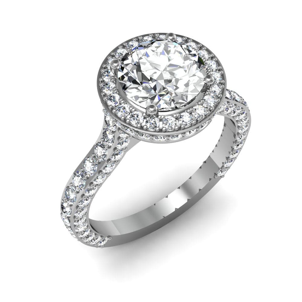 Halo & hidden halo engagement ring 