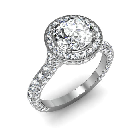 Halo & Hidden Halo Engagement Ring 