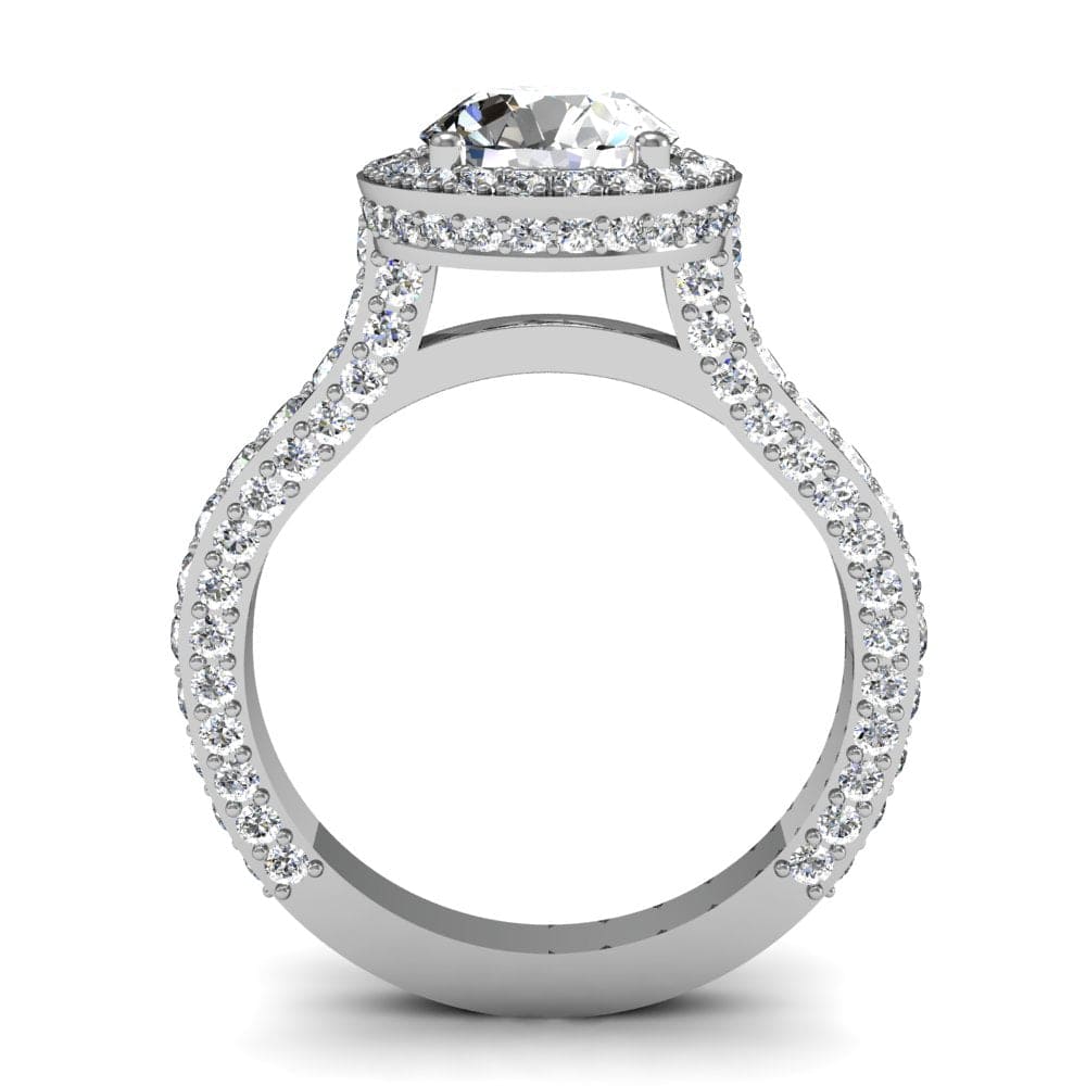Halo & hidden halo engagement ring side profile