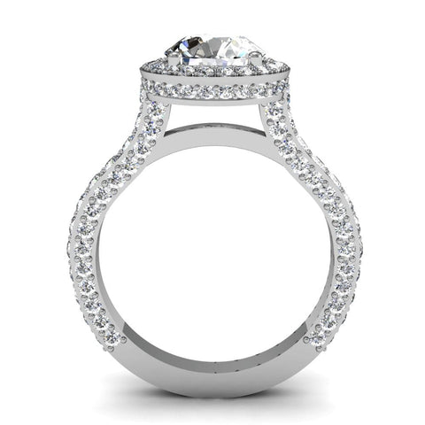 Halo & Hidden Halo Engagement Ring Side Profile