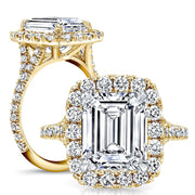 Baby Split Shank Cushion Halo Diamond Engagement Ring