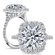 Baby Split Shank Cushion Halo Diamond Engagement Ring