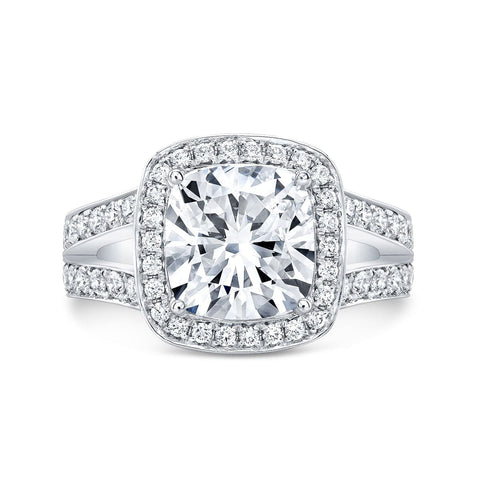 2.75 Ct. Cushion Cut Diamond Halo Engagement Ring E Color VS1 GIA Certified