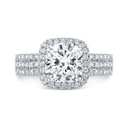 2.25 Ct. Cushion Halo & Hidden Halo Engagement Ring I Color IF GIA Certified