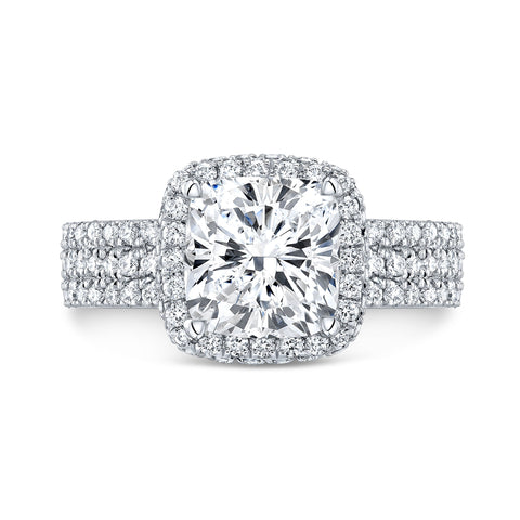 2.25 Ct. Cushion Halo & Hidden Halo Engagement Ring I Color IF GIA Certified