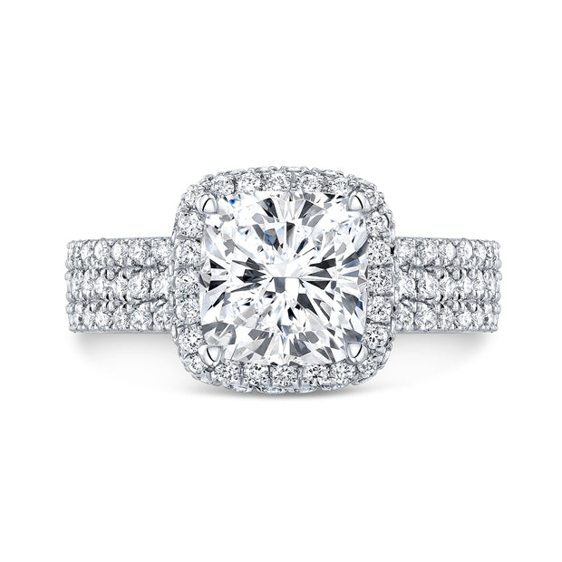 2.25 Ct. Cushion Halo & Hidden Halo Engagement Ring I Color IF GIA Certified