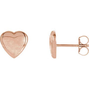 rose gold heart stud earrings