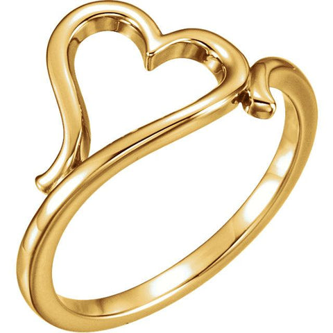 yellow gold heart ring 