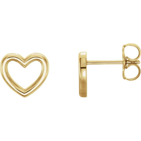 heart outline stud earrings