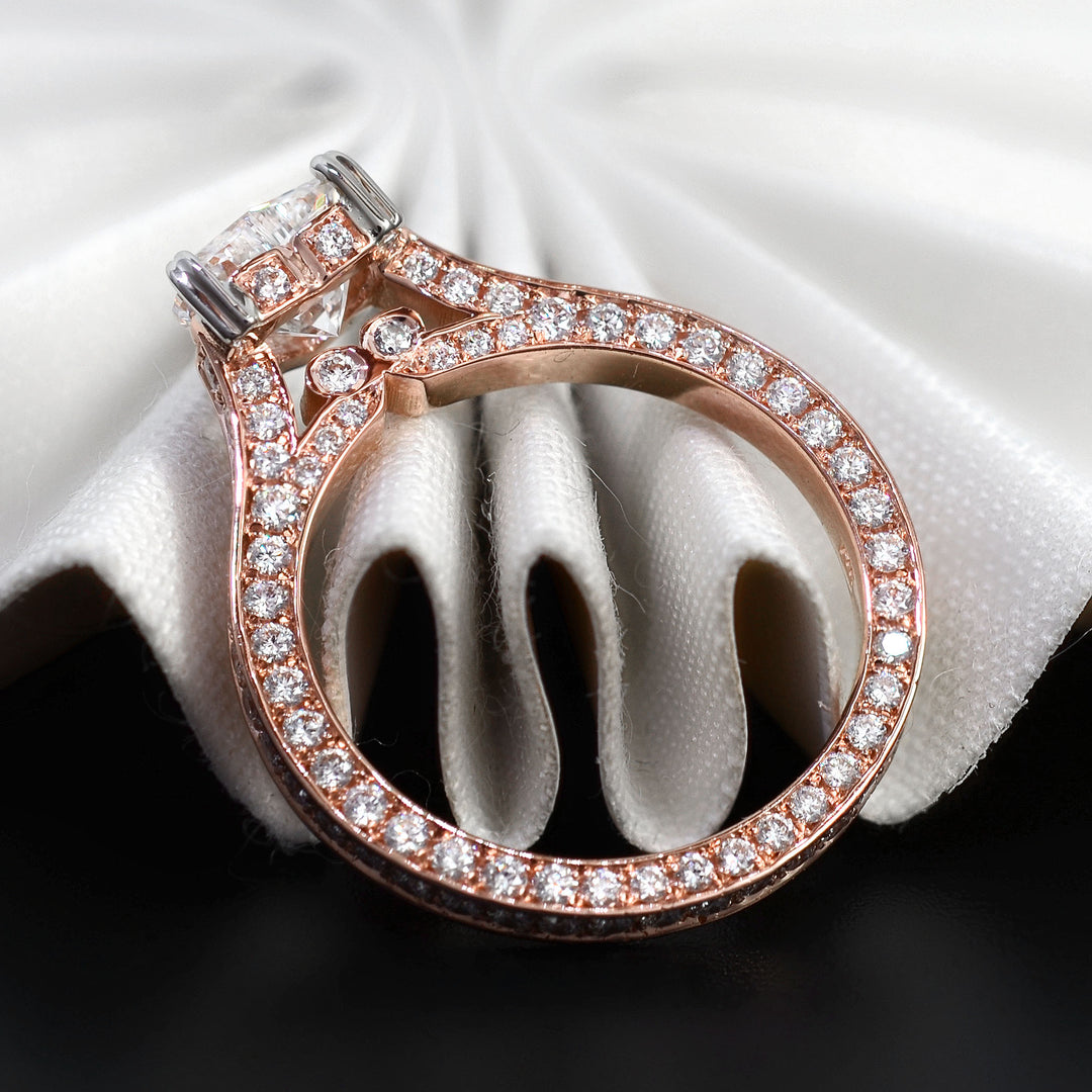 2.20 Ctw. Heart Hidden Halo Engagement Ring H Color VS1 GIA Certified