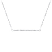 Horizontal Diamond Bar Necklace White
