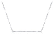 Horizontal Diamond Bar Necklace White