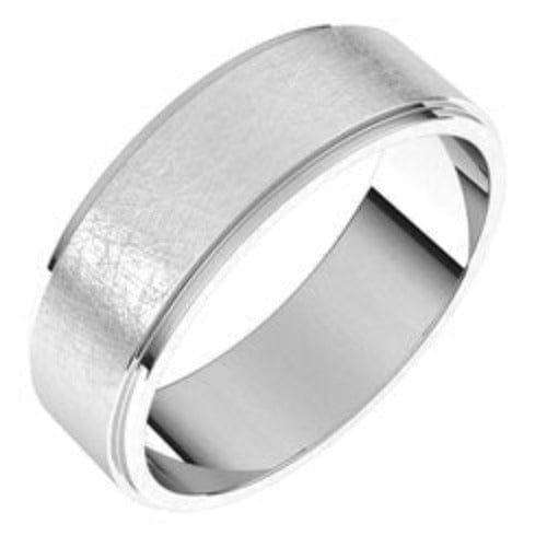 14k gold ice polish edged wedding band 6mm