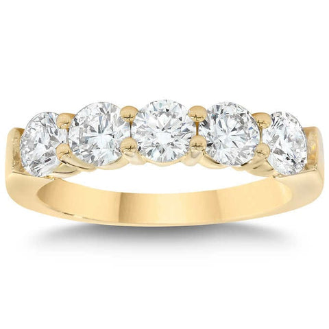 5 Stone Anniversary Ring Yellow Gold