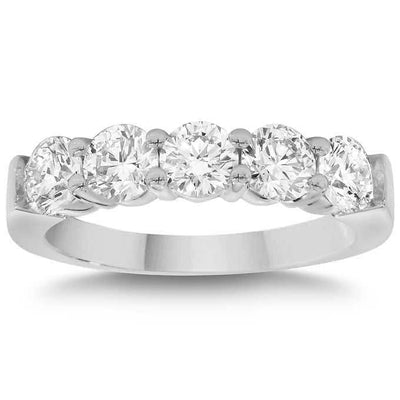 5 Stone Anniversary Ring White