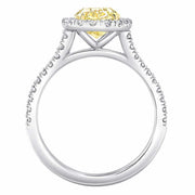 2.90 Ct. Halo Canary Fancy Intense yellow Oval Engagement Ring VVS1 GIA