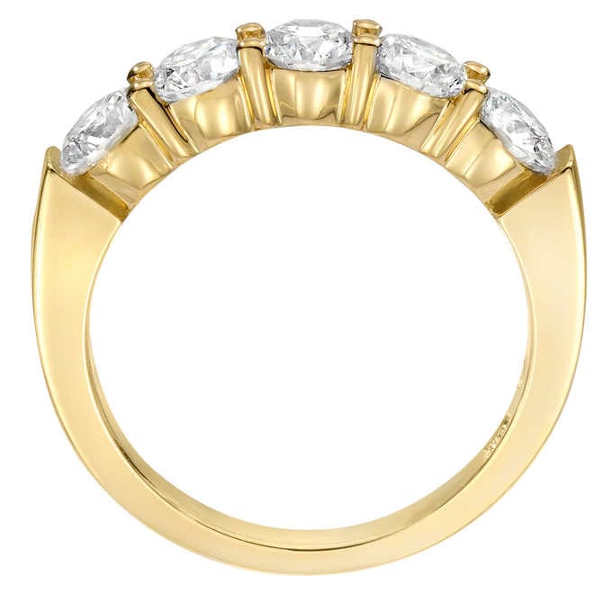 5 stone anniversary ring side view