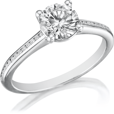 1.15 Ct. Diamond Engagement Ring with Accents H Color VS1 GIA Certified 3X