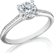 1.25 Ct. Round Cut Engagement Ring with Accent G Color SI1 GIA Certified 3X