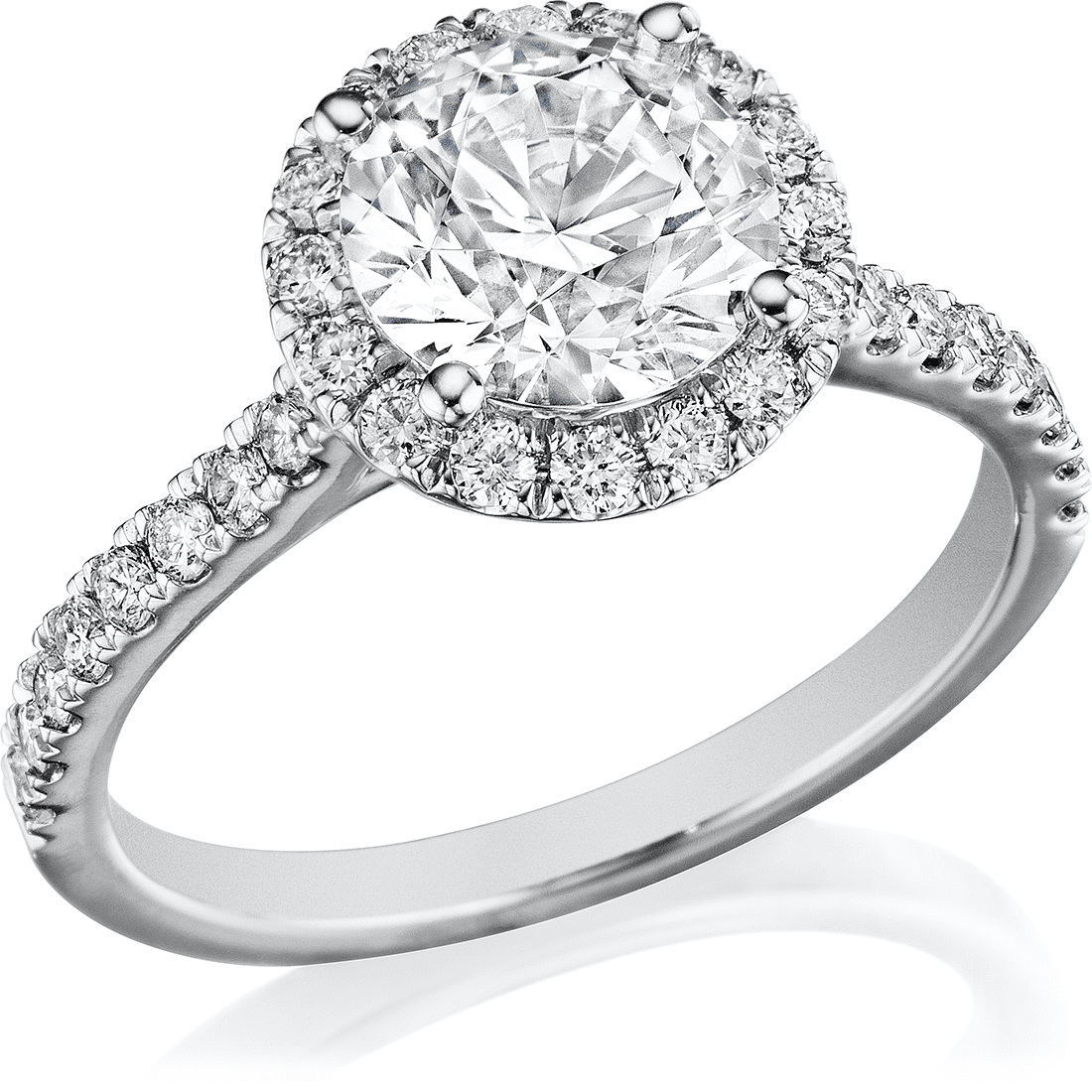 Halo round cut diamond engagement ring