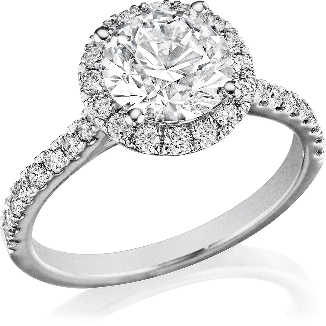 Round Halo Engagement Ring Side View