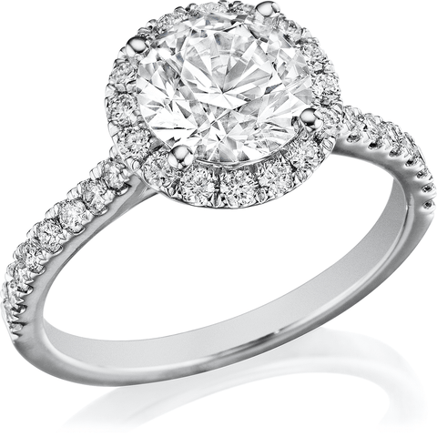 Round Halo Engagement Ring Side View